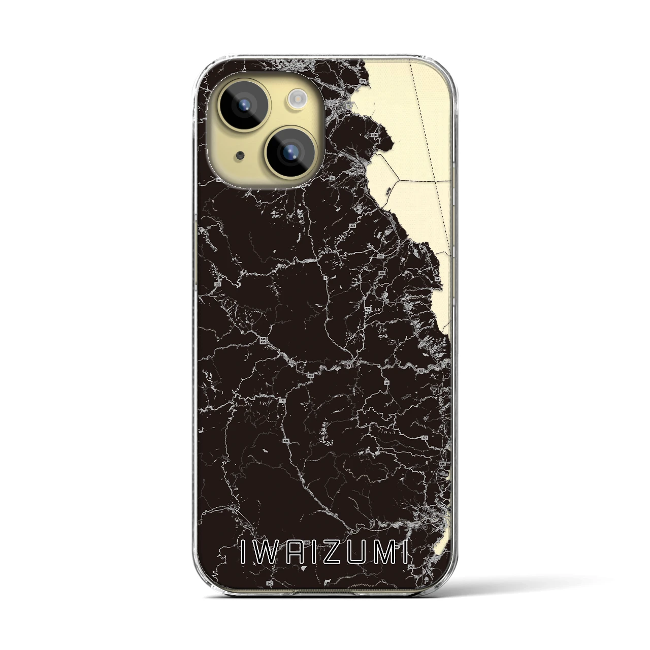 【岩泉（岩手県）】地図柄iPhoneケース（クリアタイプ）