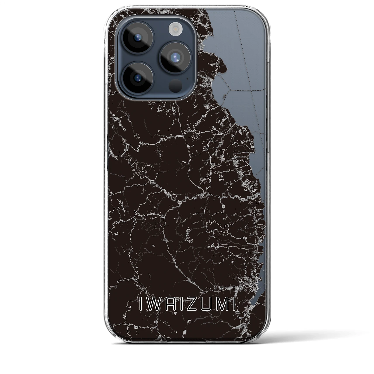 【岩泉（岩手県）】地図柄iPhoneケース（クリアタイプ）