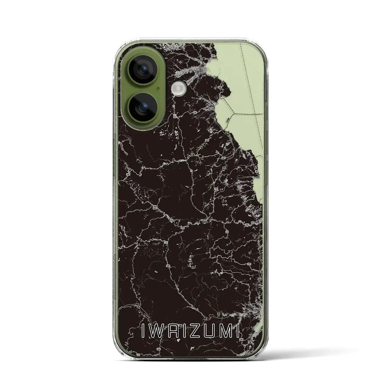 【岩泉（岩手県）】地図柄iPhoneケース（クリアタイプ）