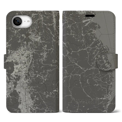 【岩泉（岩手県）】地図柄iPhoneケース（手帳タイプ）