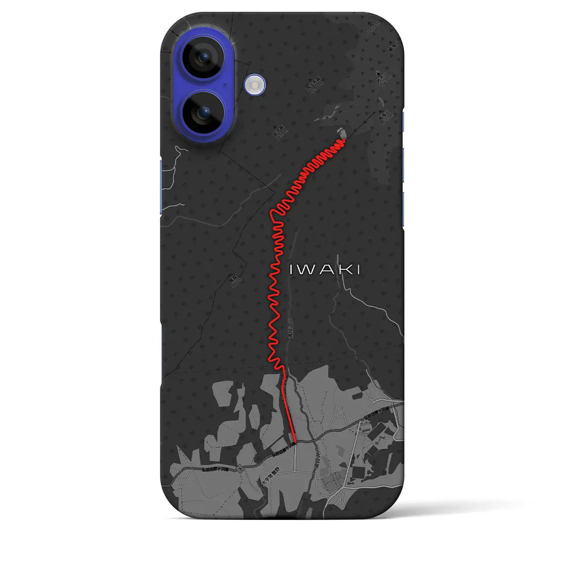 【岩木(青森県)】スカイラインiPhoneケース(バックカバータイプ)チャコール・iPhone 16 Pro Max 用