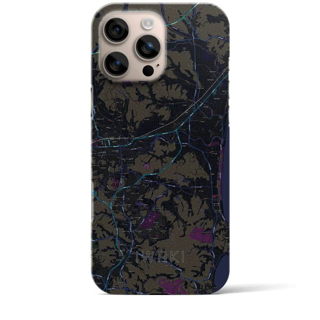【いわき(福島県)】地図柄iPhoneケース(バックカバータイプ)