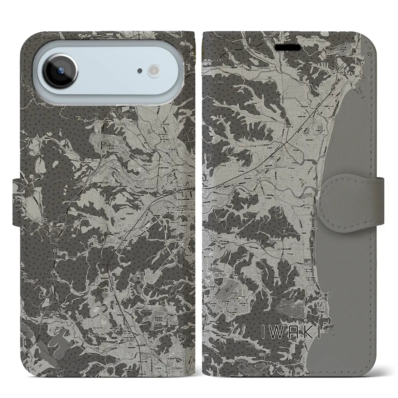 【いわき（福島県）】地図柄iPhoneケース（手帳タイプ）