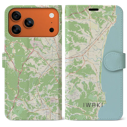 【いわき（福島県）】地図柄iPhoneケース（手帳タイプ）