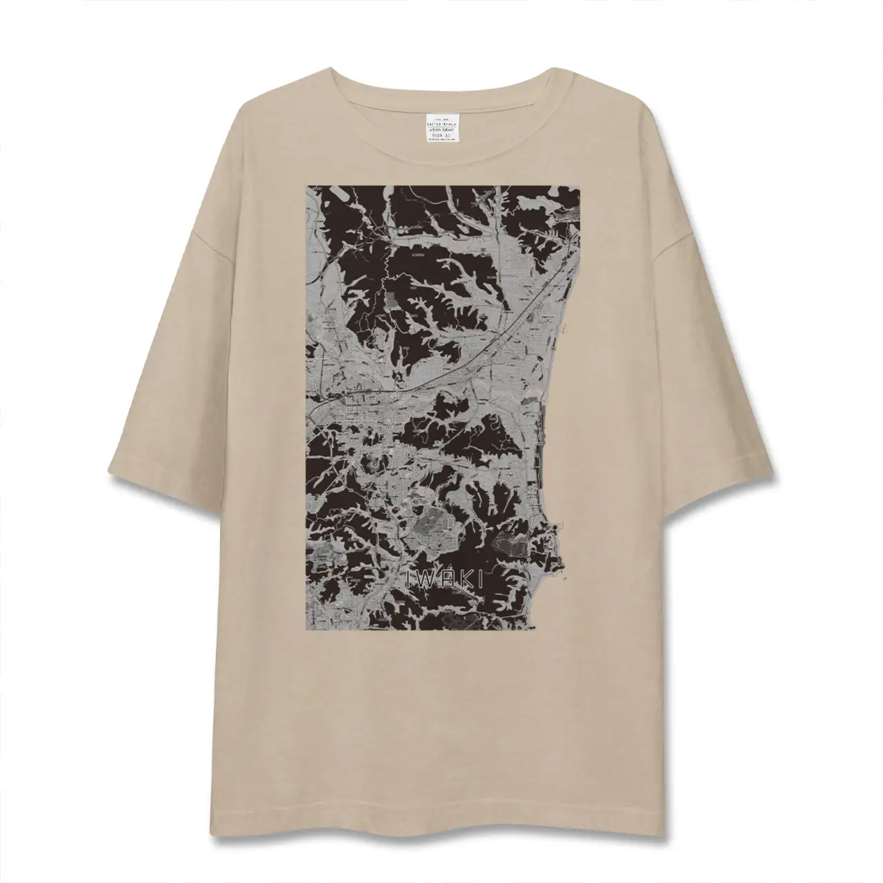 【いわき（福島県）】地図柄ビッグシルエットTシャツ