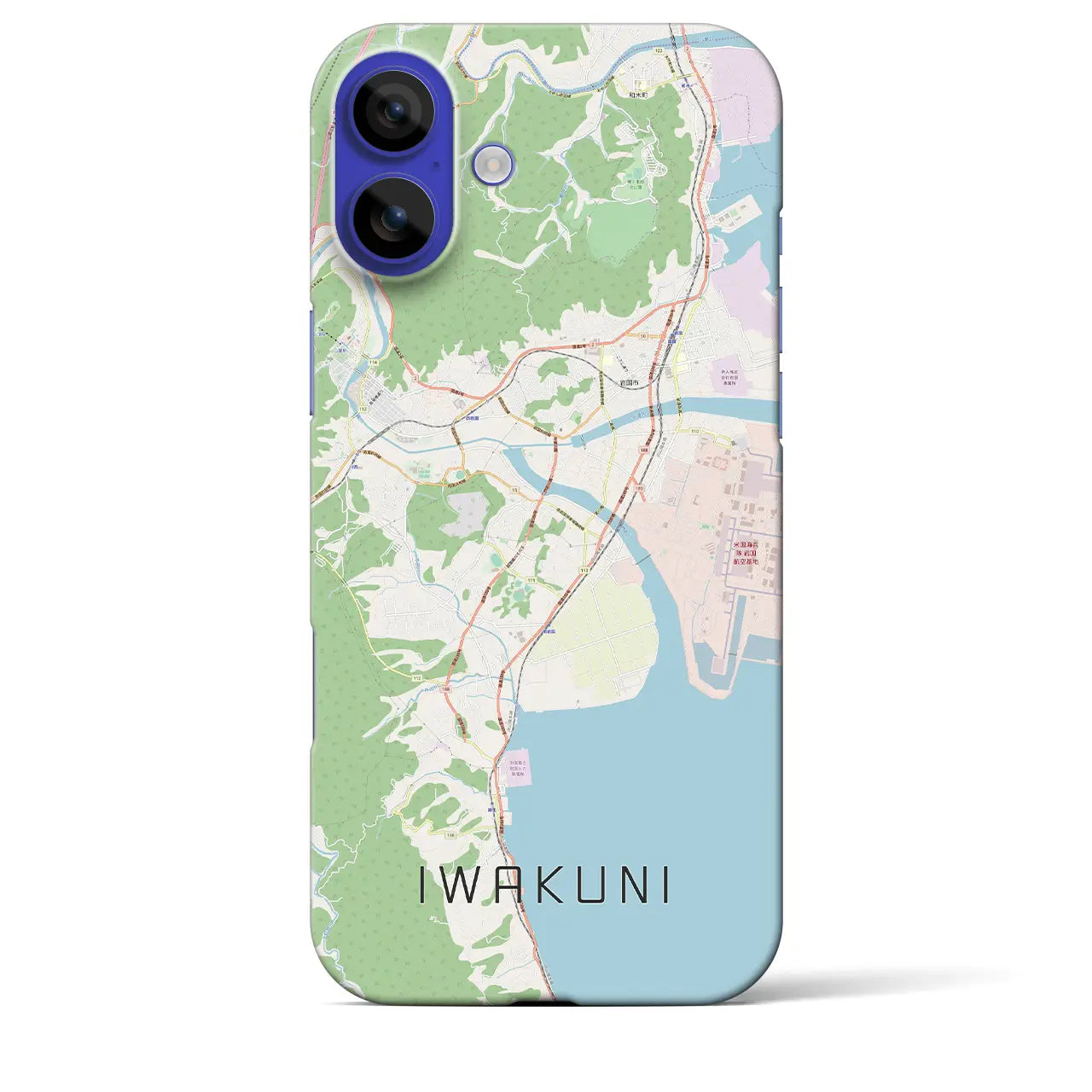 【岩国（山口県）】地図柄iPhoneケース（バックカバータイプ）ナチュラル・iPhone 16 Pro Max 用