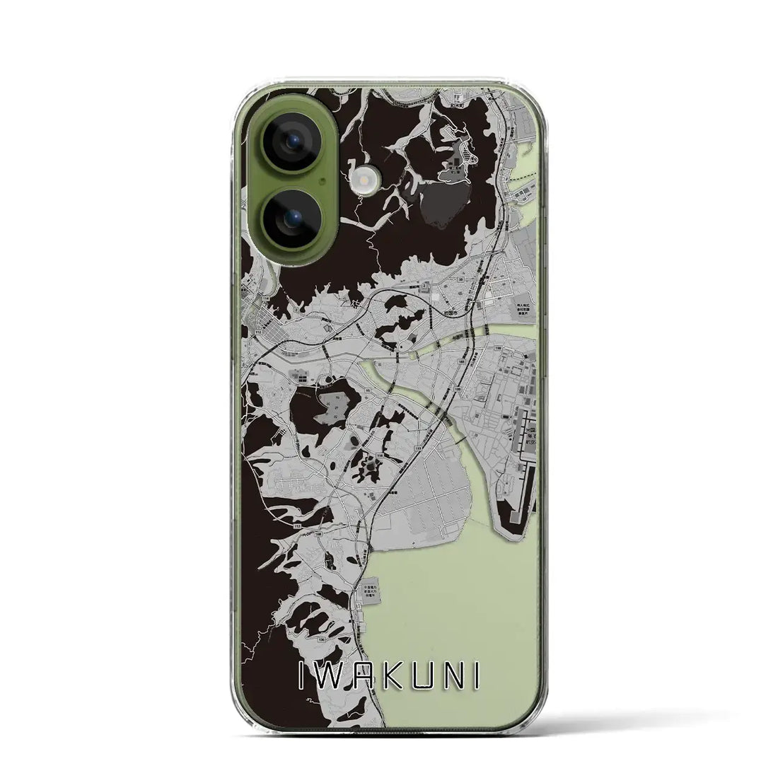 【岩国(山口県)】地図柄iPhoneケース(クリアタイプ)モノトーン・iPhone 17 Pro Max 用