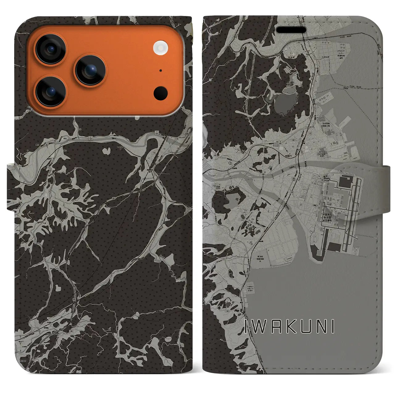 【岩国（山口県）】地図柄iPhoneケース（手帳タイプ）