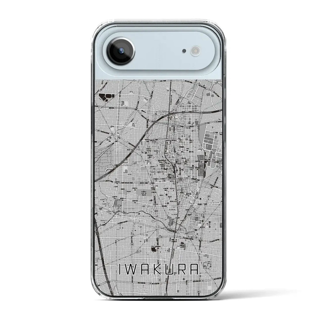 【岩倉（愛知県）】地図柄iPhoneケース（クリアタイプ）モノトーン・iPhone 17 Pro Max 用