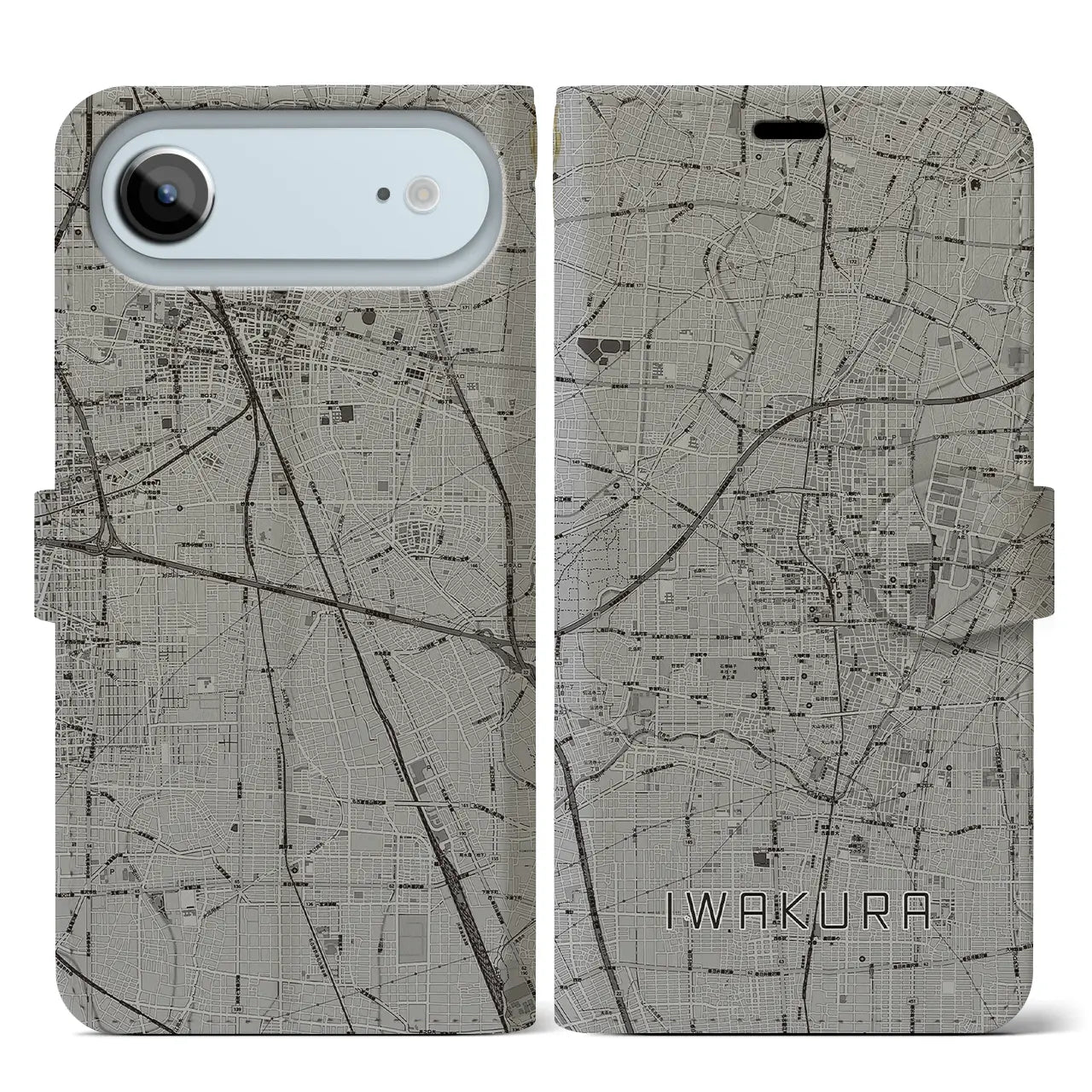 【岩倉（愛知県）】地図柄iPhoneケース（手帳タイプ）