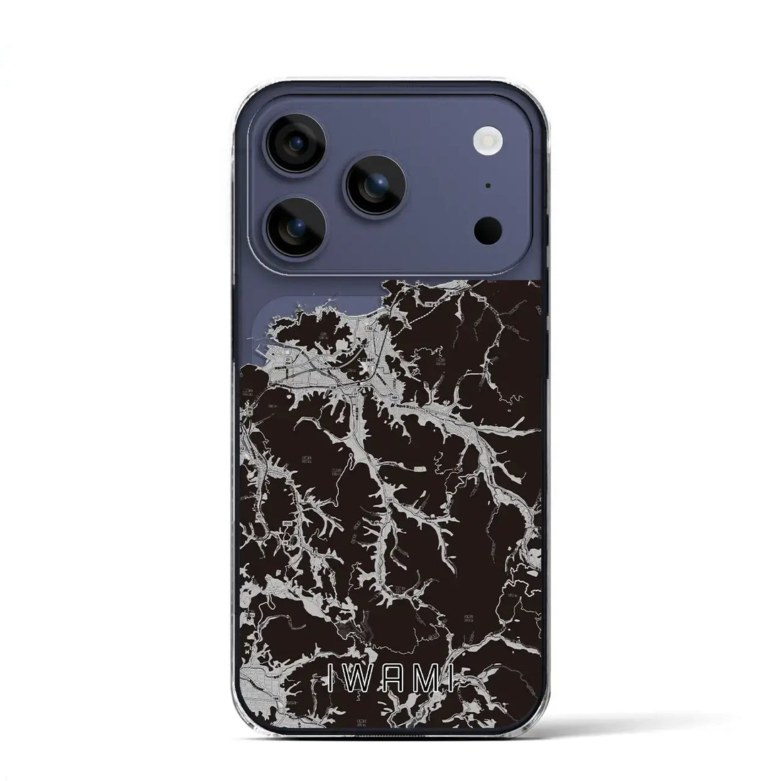 【岩美(鳥取県)】地図柄iPhoneケース(クリアタイプ)モノトーン・iPhone 17 Pro Max 用