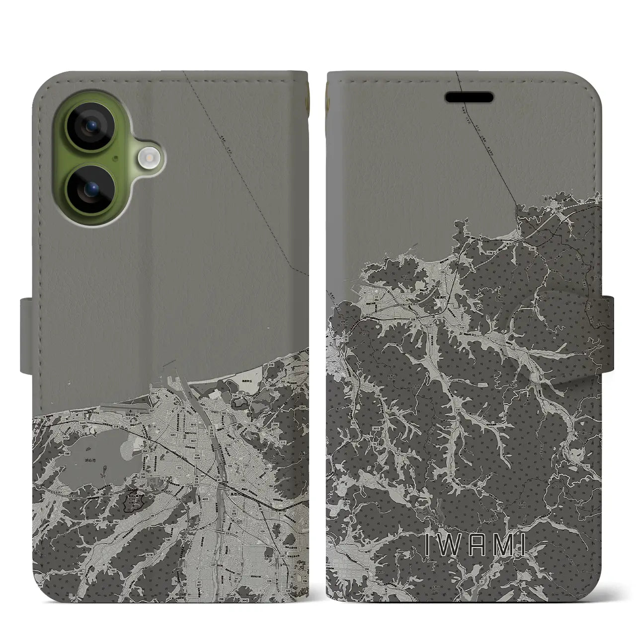 【岩美（鳥取県）】地図柄iPhoneケース（手帳タイプ）
