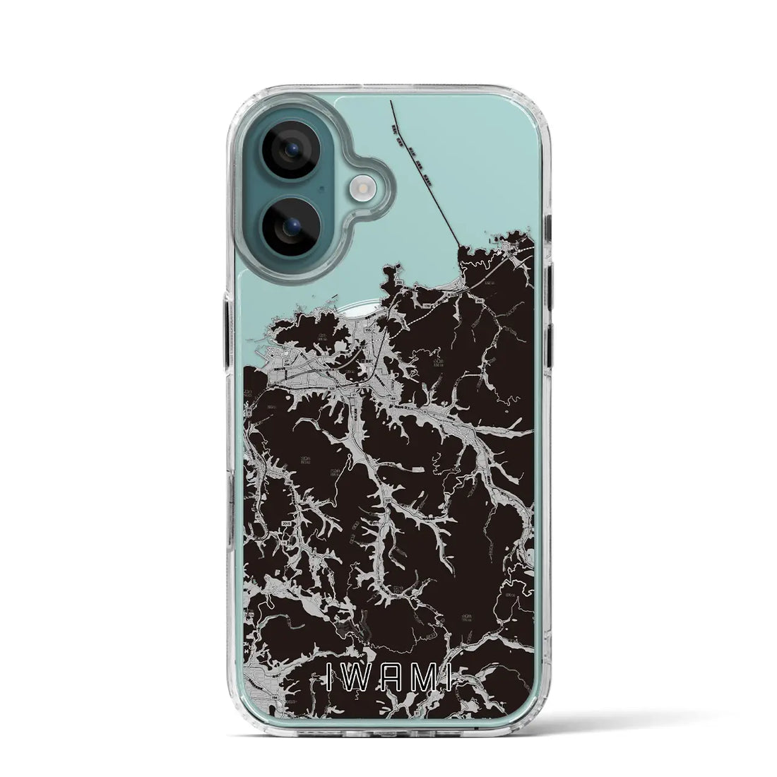 【岩美（鳥取県）】地図柄iPhoneケース（MagSafeタイプ）モノトーン・iPhone 16 Pro 用