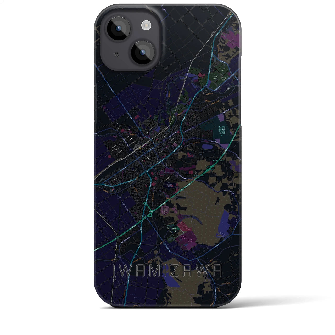 【岩見沢（北海道）】地図柄iPhoneケース（バックカバータイプ）