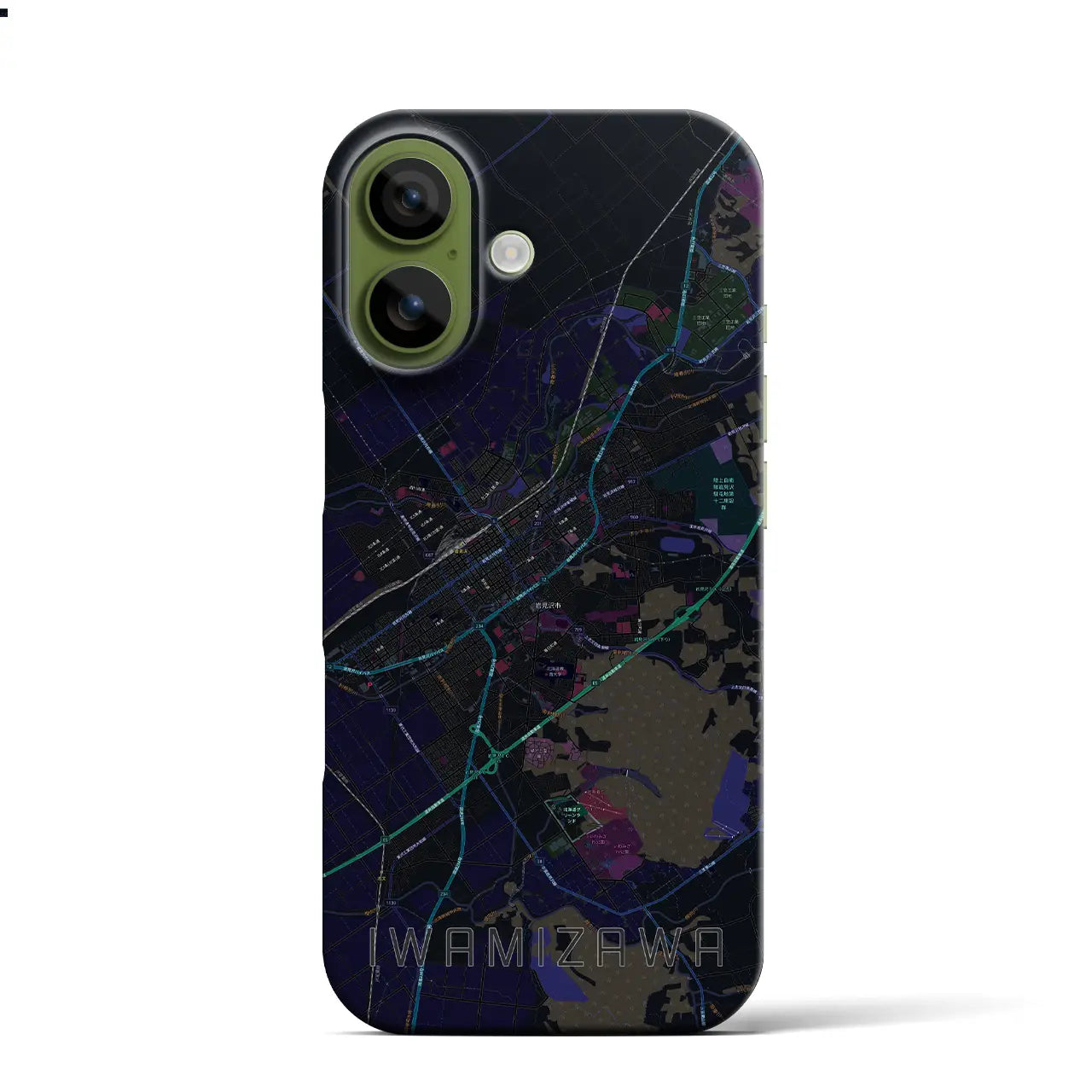 【岩見沢（北海道）】地図柄iPhoneケース（バックカバータイプ）