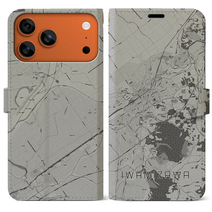 【岩見沢（北海道）】地図柄iPhoneケース（手帳タイプ）