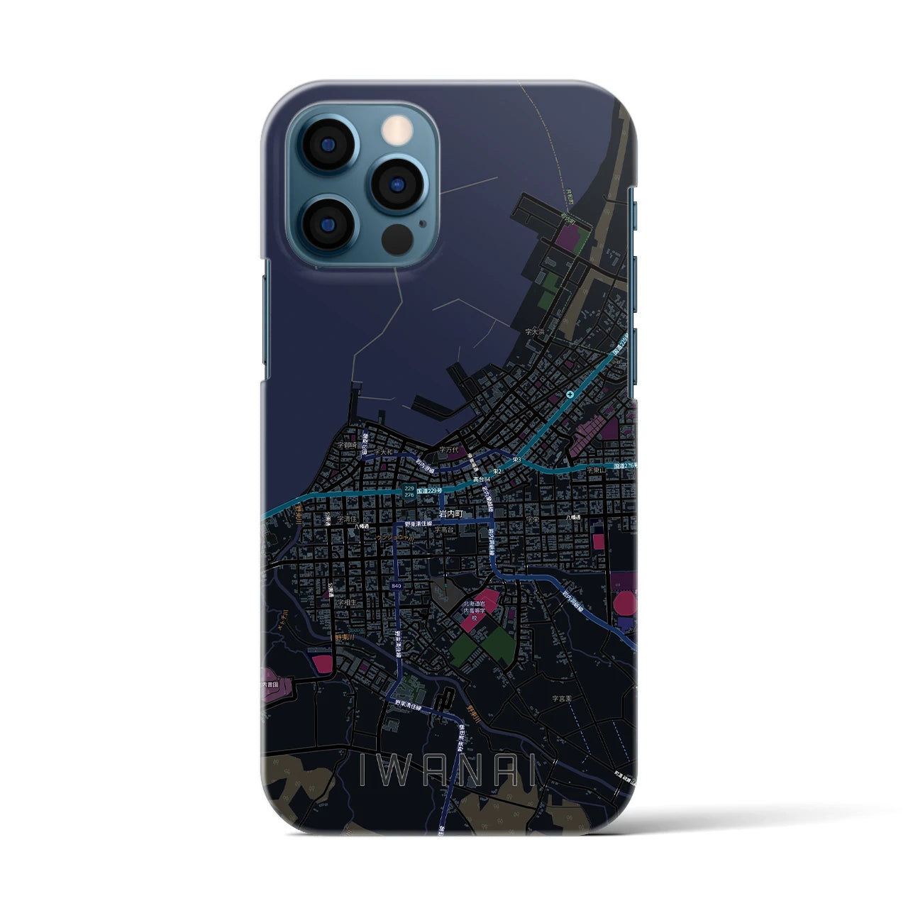 【岩内（北海道）】地図柄iPhoneケース（バックカバータイプ）