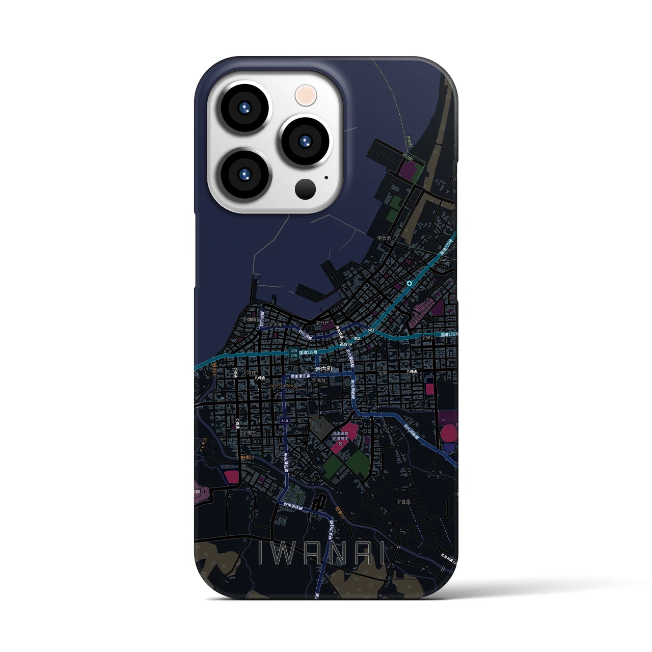【岩内（北海道）】地図柄iPhoneケース（バックカバータイプ）
