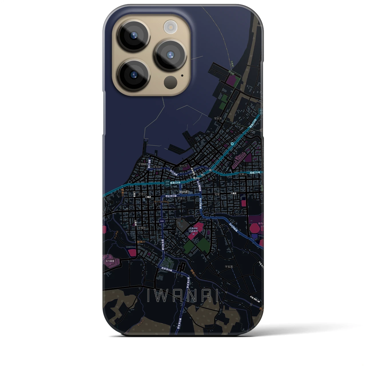 【岩内（北海道）】地図柄iPhoneケース（バックカバータイプ）