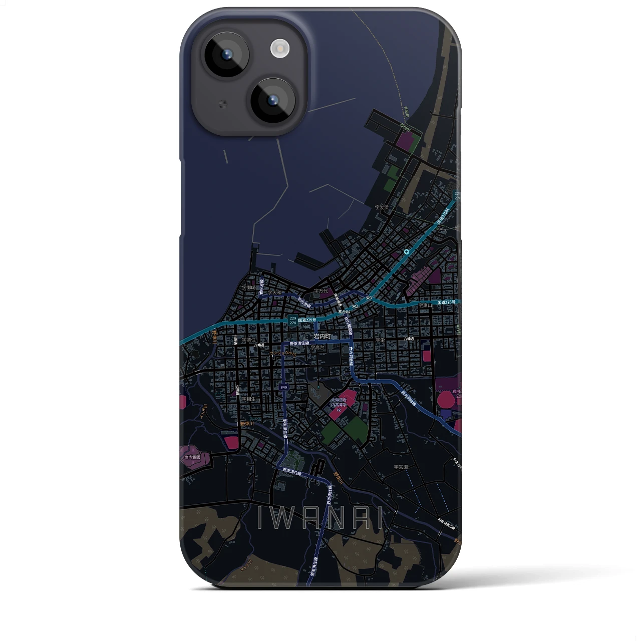 【岩内（北海道）】地図柄iPhoneケース（バックカバータイプ）