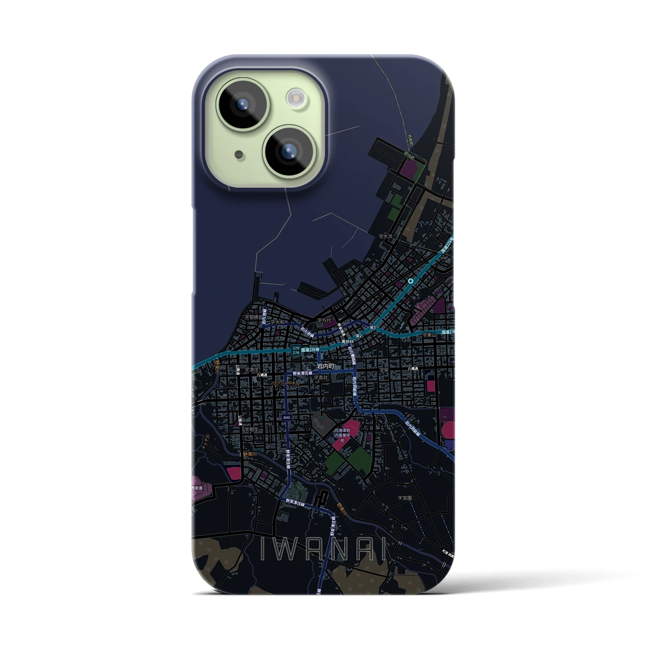 【岩内（北海道）】地図柄iPhoneケース（バックカバータイプ）