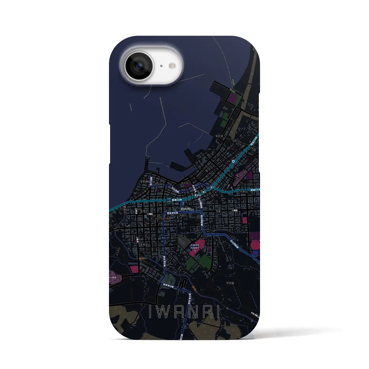 【岩内（北海道）】地図柄iPhoneケース（バックカバータイプ）