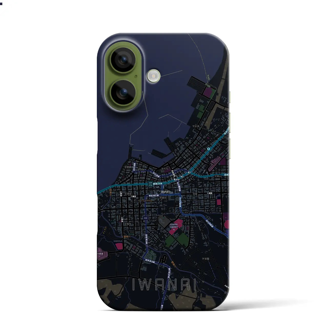 【岩内（北海道）】地図柄iPhoneケース（バックカバータイプ）