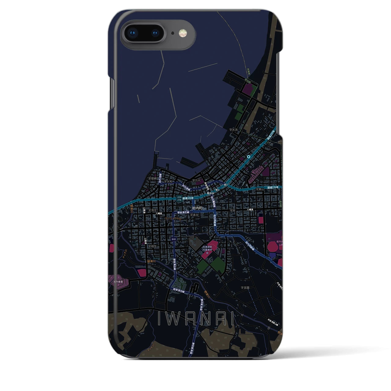 【岩内（北海道）】地図柄iPhoneケース（バックカバータイプ）