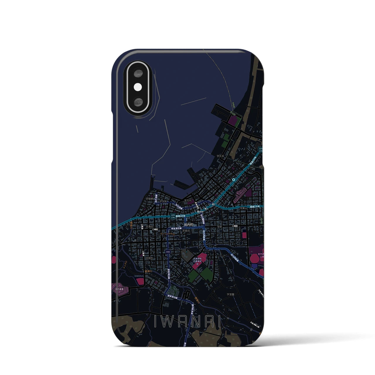 【岩内（北海道）】地図柄iPhoneケース（バックカバータイプ）