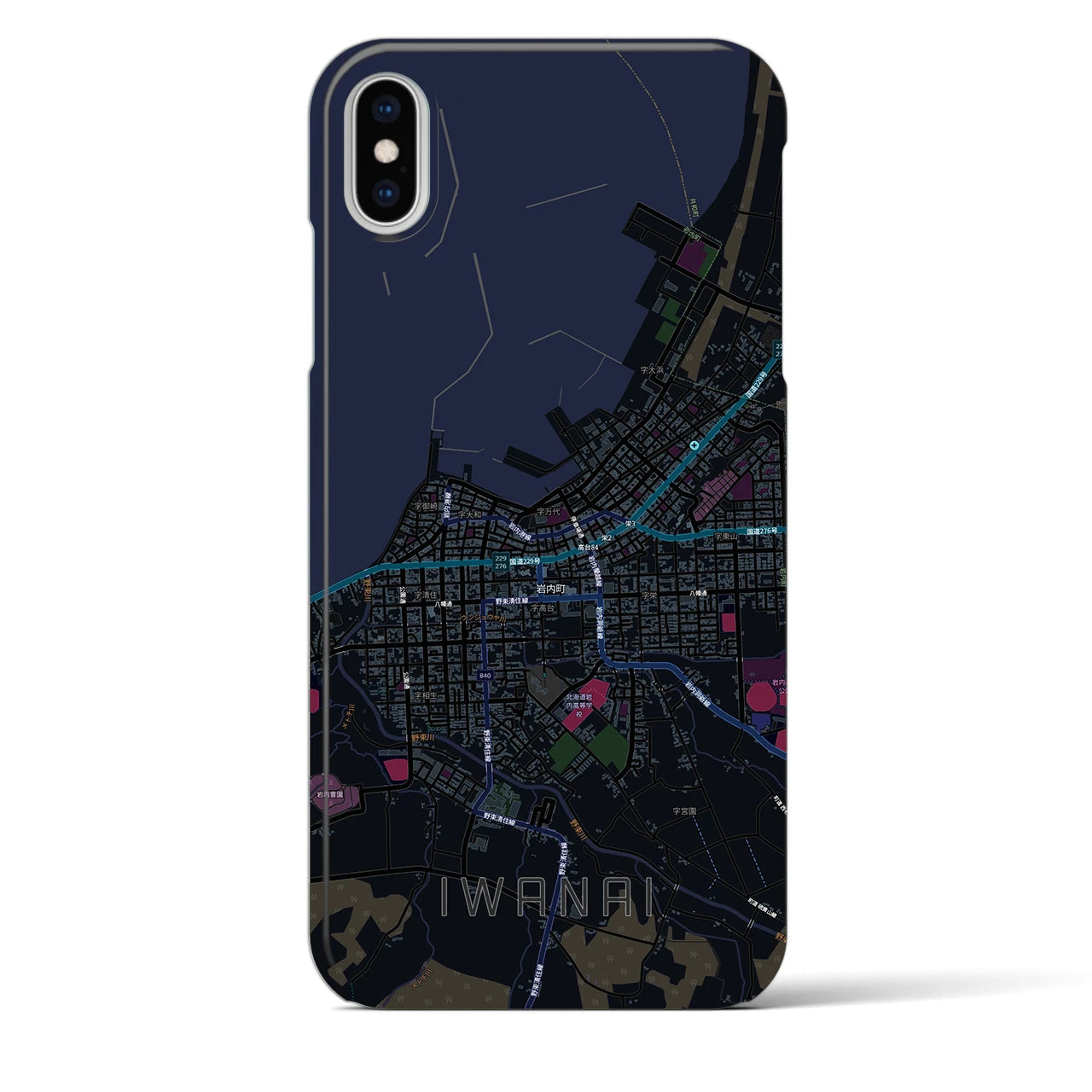 【岩内（北海道）】地図柄iPhoneケース（バックカバータイプ）