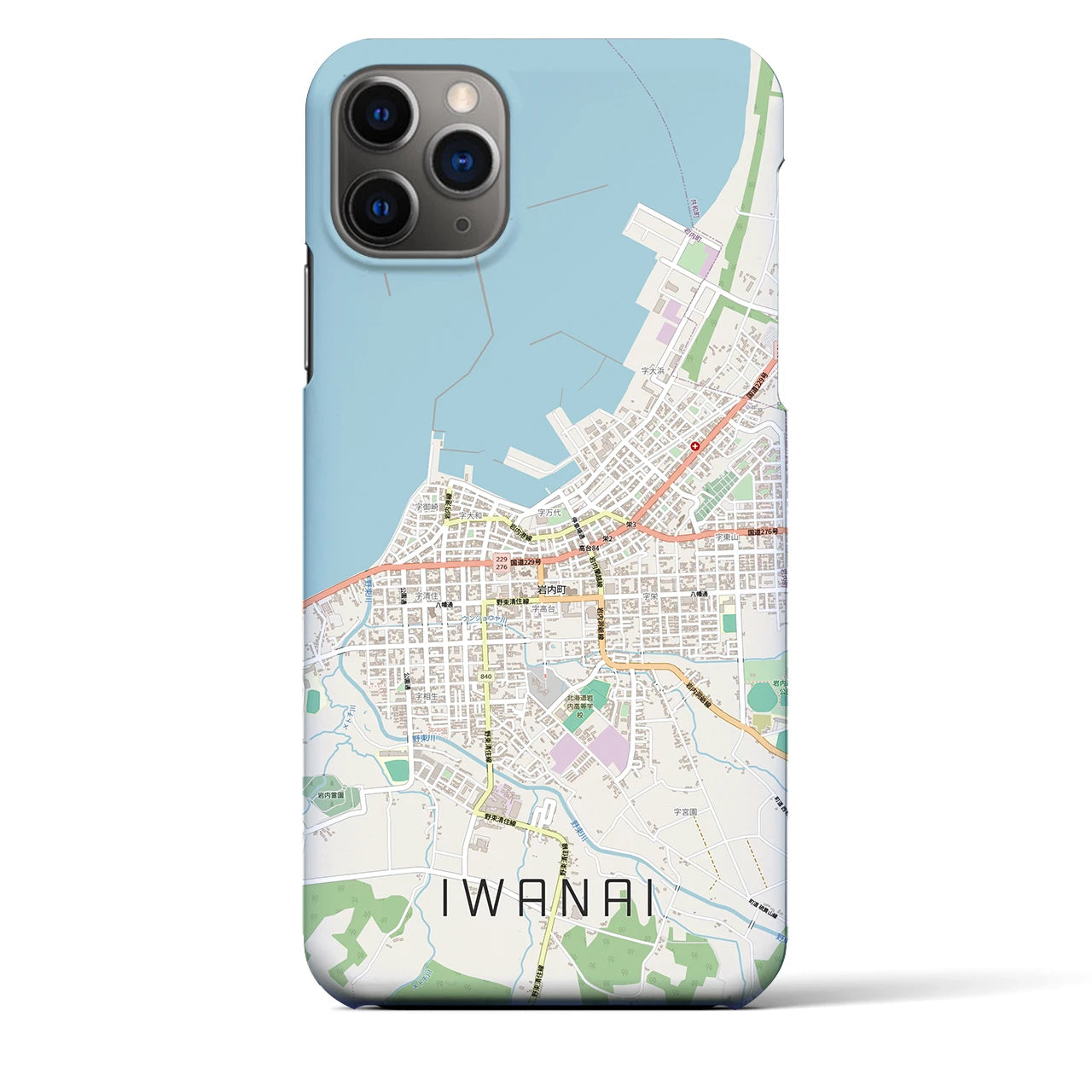 【岩内（北海道）】地図柄iPhoneケース（バックカバータイプ）
