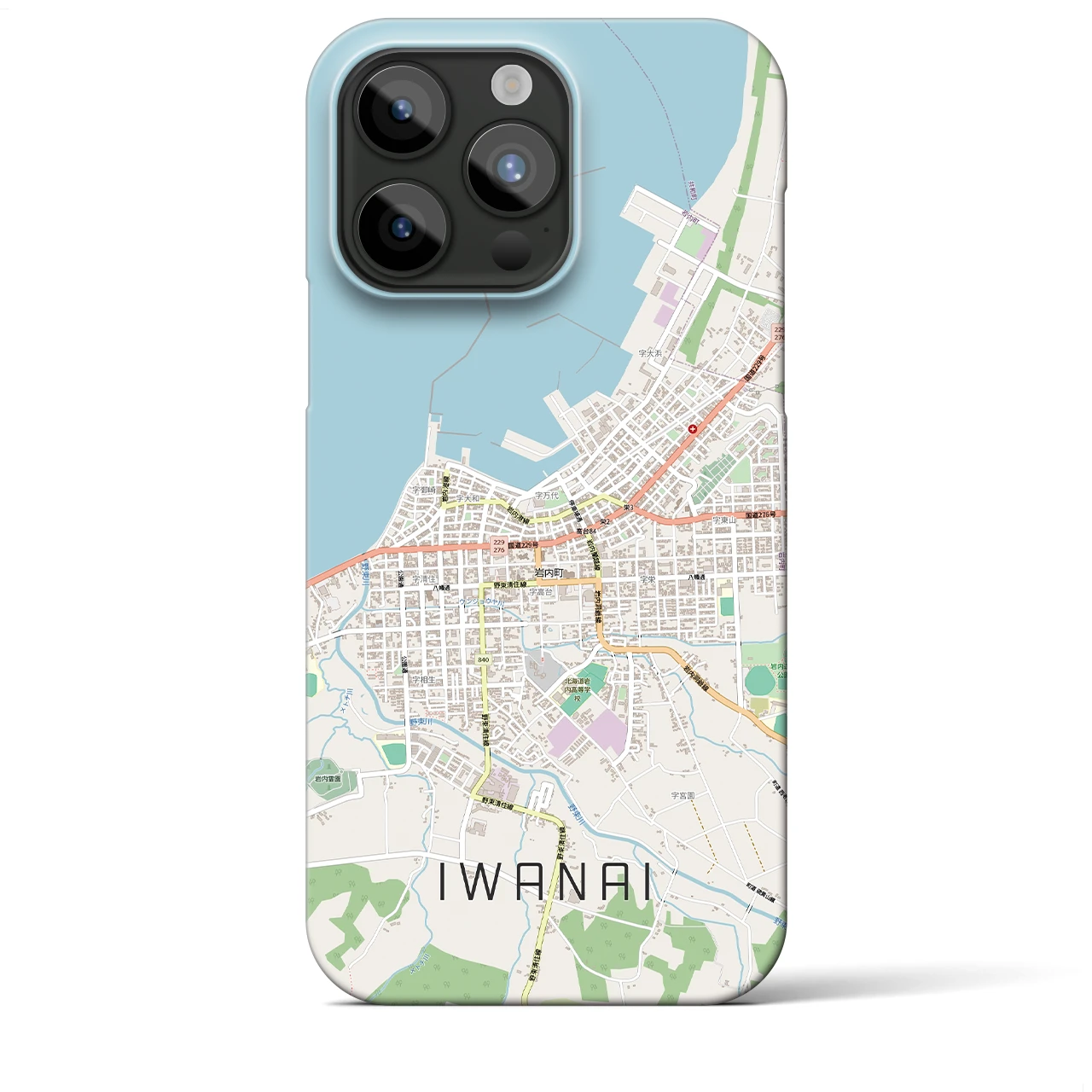 【岩内（北海道）】地図柄iPhoneケース（バックカバータイプ）
