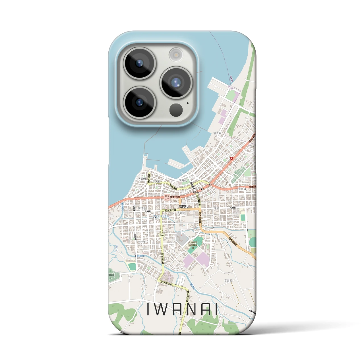 【岩内（北海道）】地図柄iPhoneケース（バックカバータイプ）