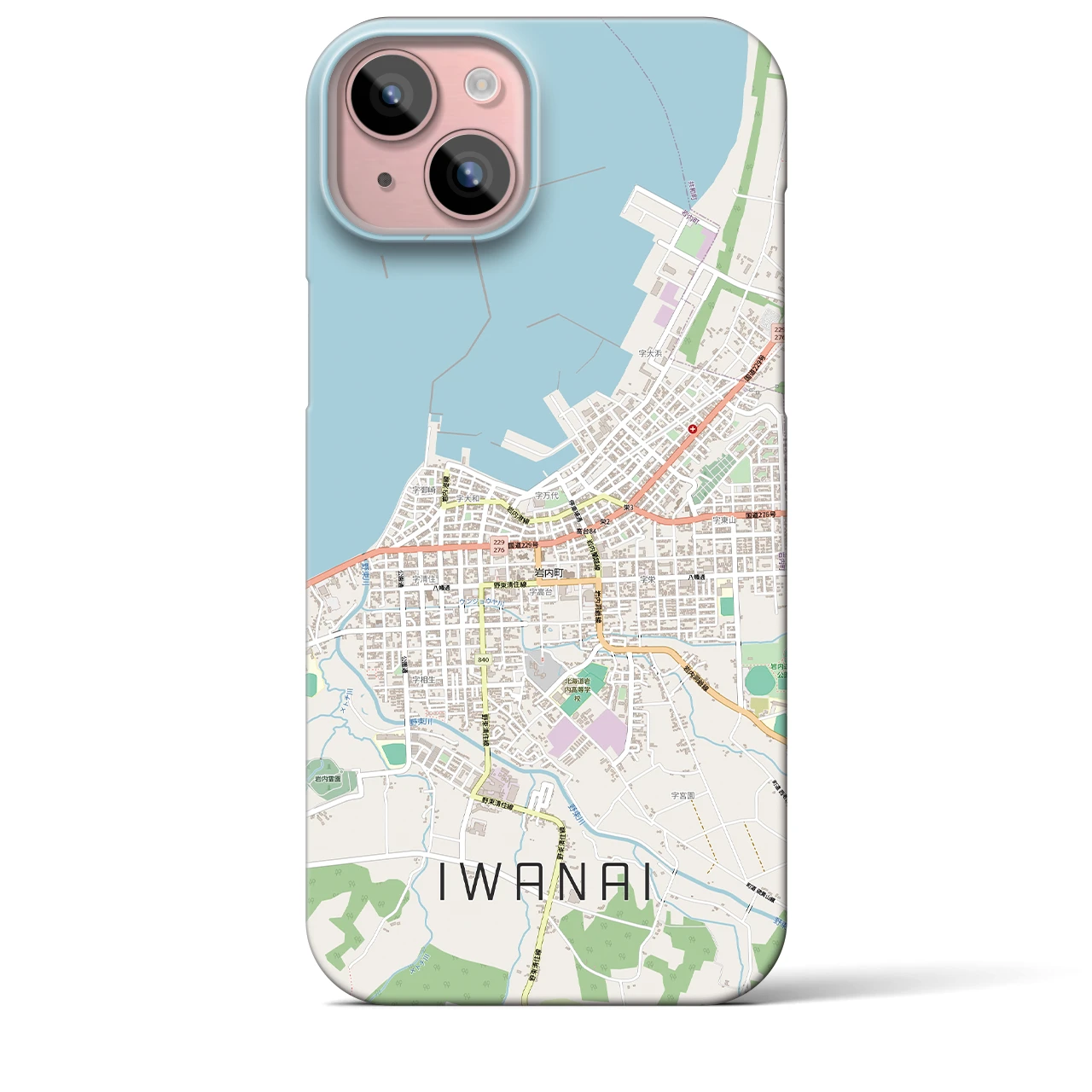【岩内（北海道）】地図柄iPhoneケース（バックカバータイプ）