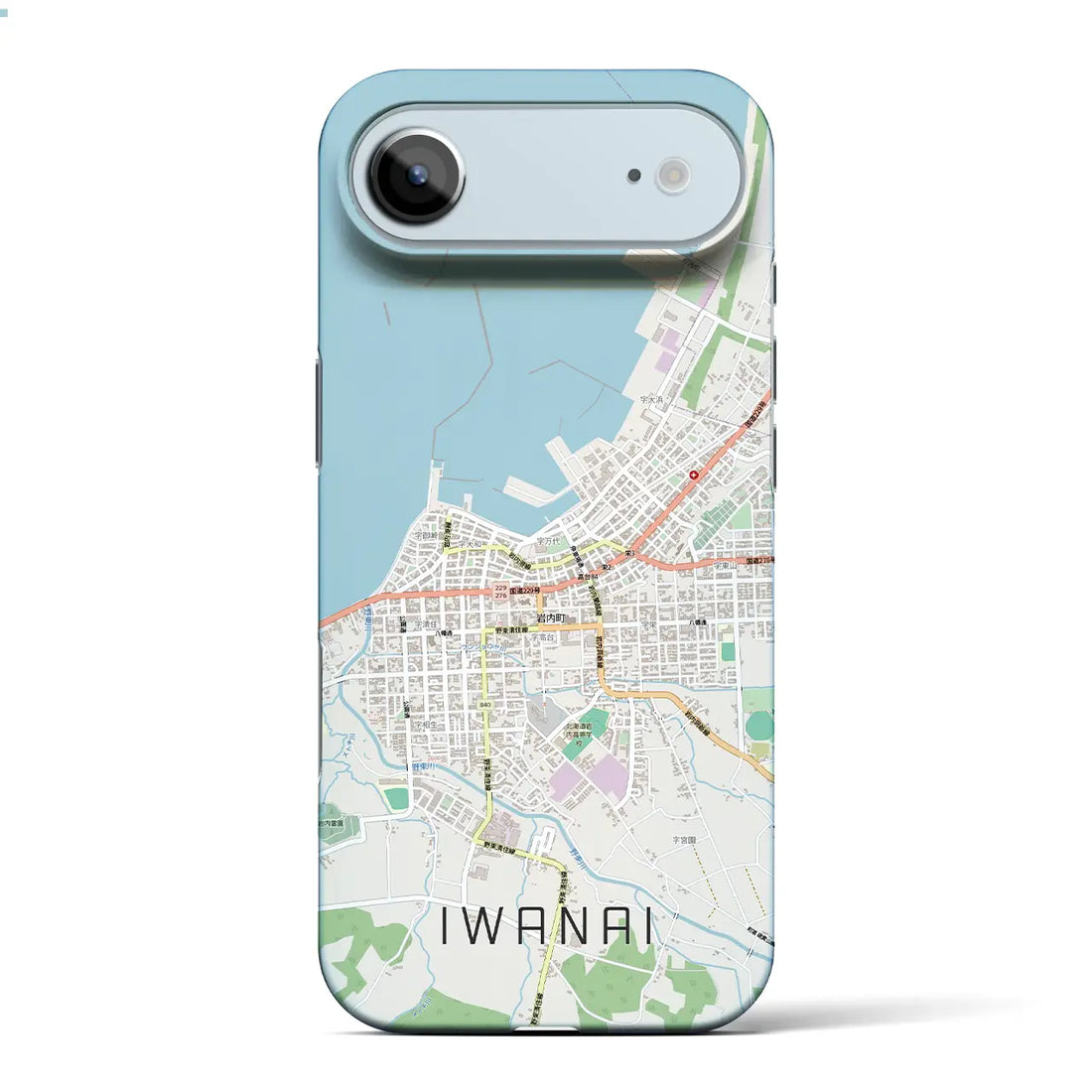 【岩内（北海道）】地図柄iPhoneケース（バックカバータイプ）ブラック・iPhone 17 Pro Max 用