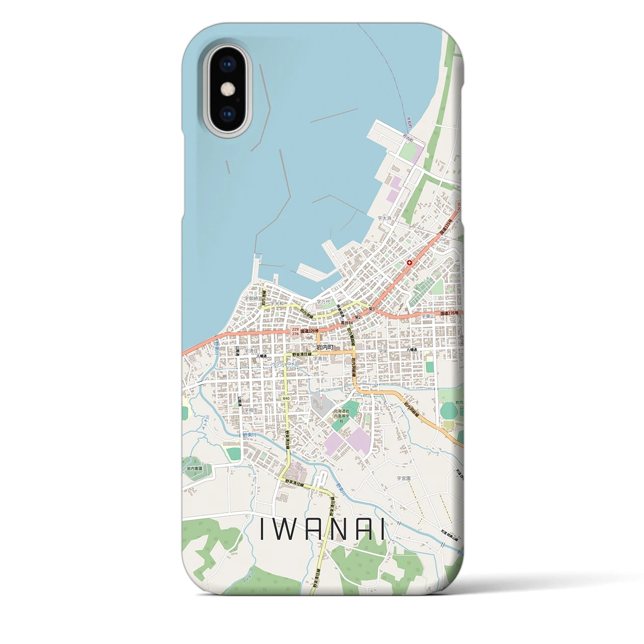 【岩内（北海道）】地図柄iPhoneケース（バックカバータイプ）