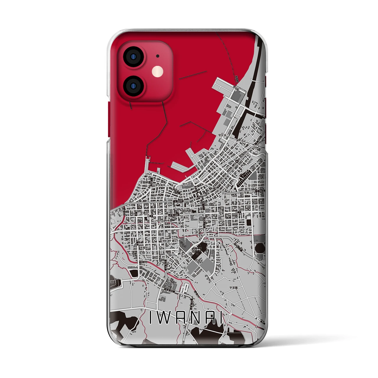 【岩内（北海道）】地図柄iPhoneケース（クリアタイプ）