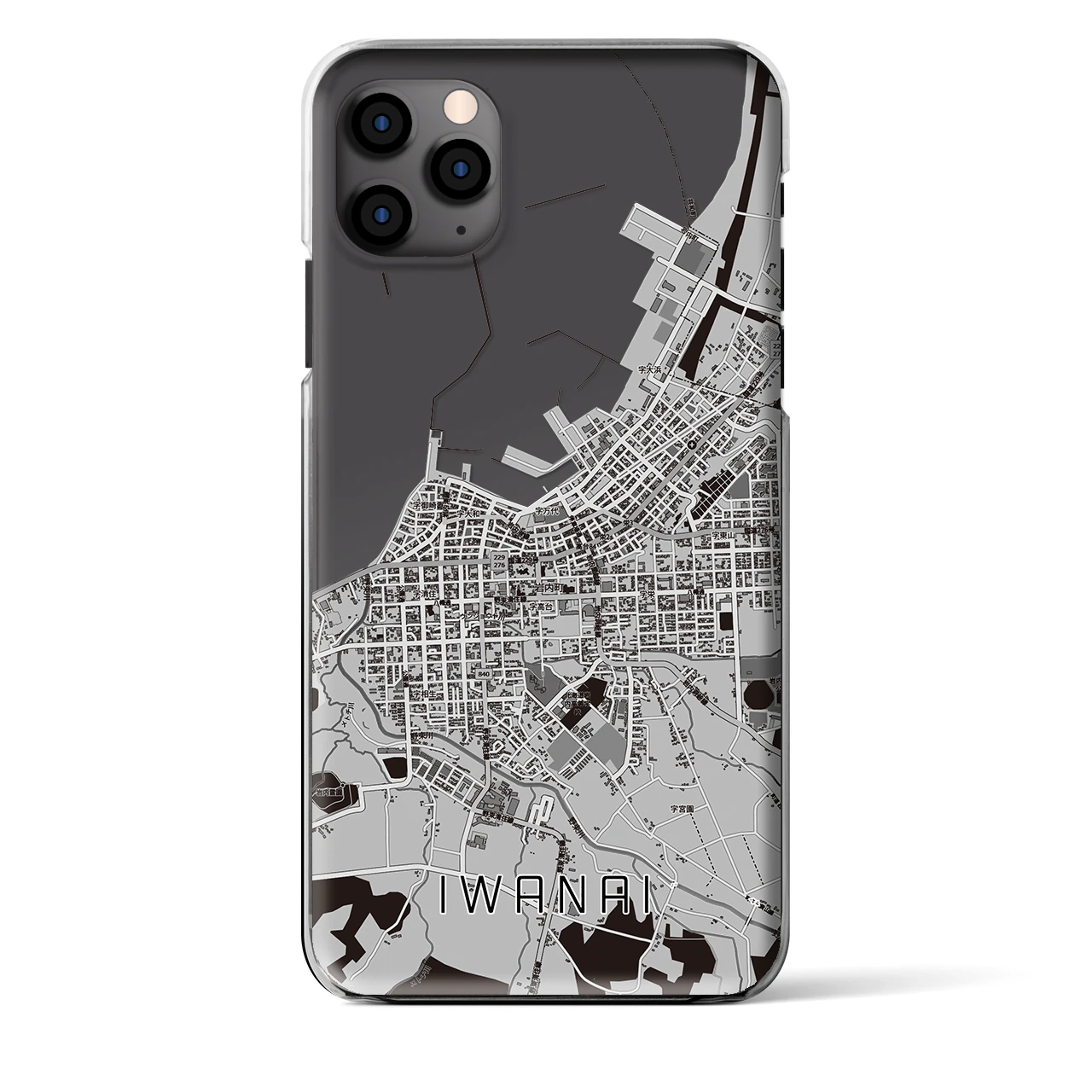 【岩内（北海道）】地図柄iPhoneケース（クリアタイプ）