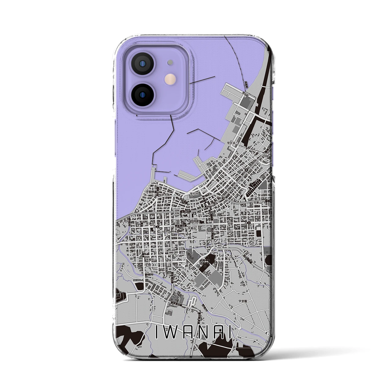 【岩内（北海道）】地図柄iPhoneケース（クリアタイプ）