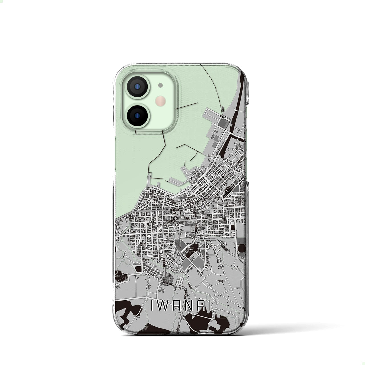 【岩内（北海道）】地図柄iPhoneケース（クリアタイプ）
