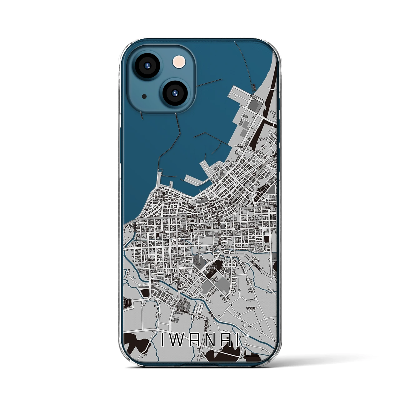 【岩内（北海道）】地図柄iPhoneケース（クリアタイプ）