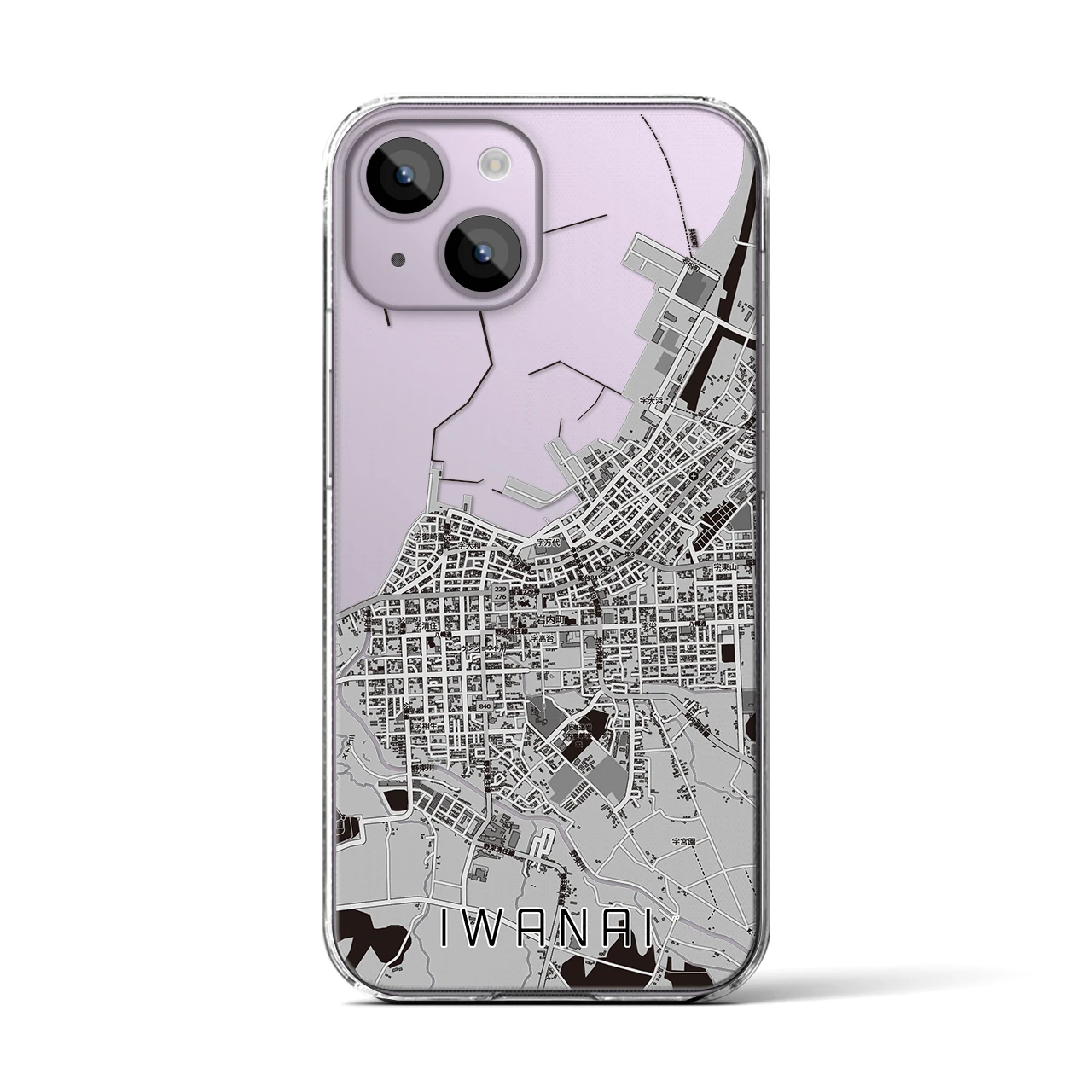【岩内（北海道）】地図柄iPhoneケース（クリアタイプ）