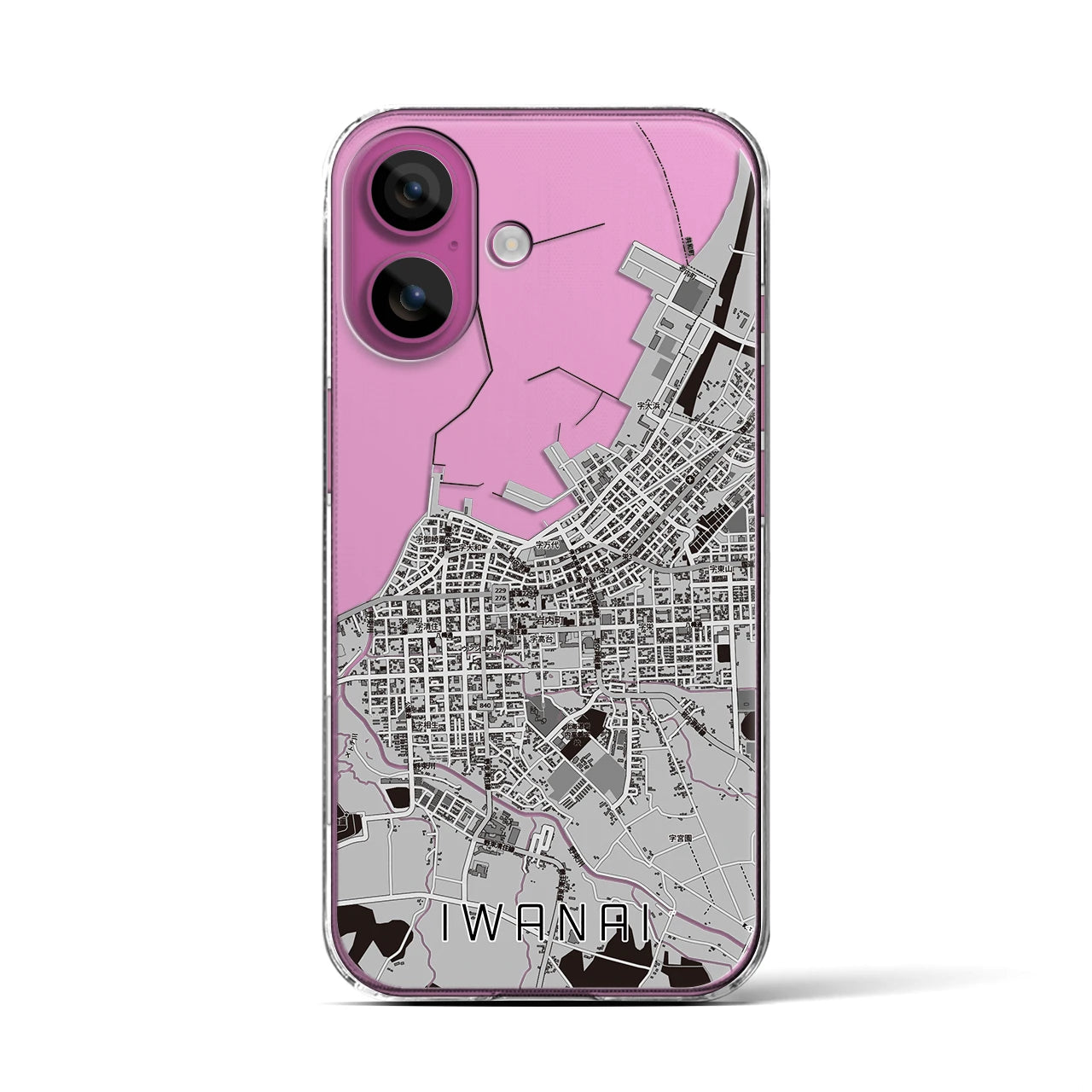 【岩内（北海道）】地図柄iPhoneケース（クリアタイプ）