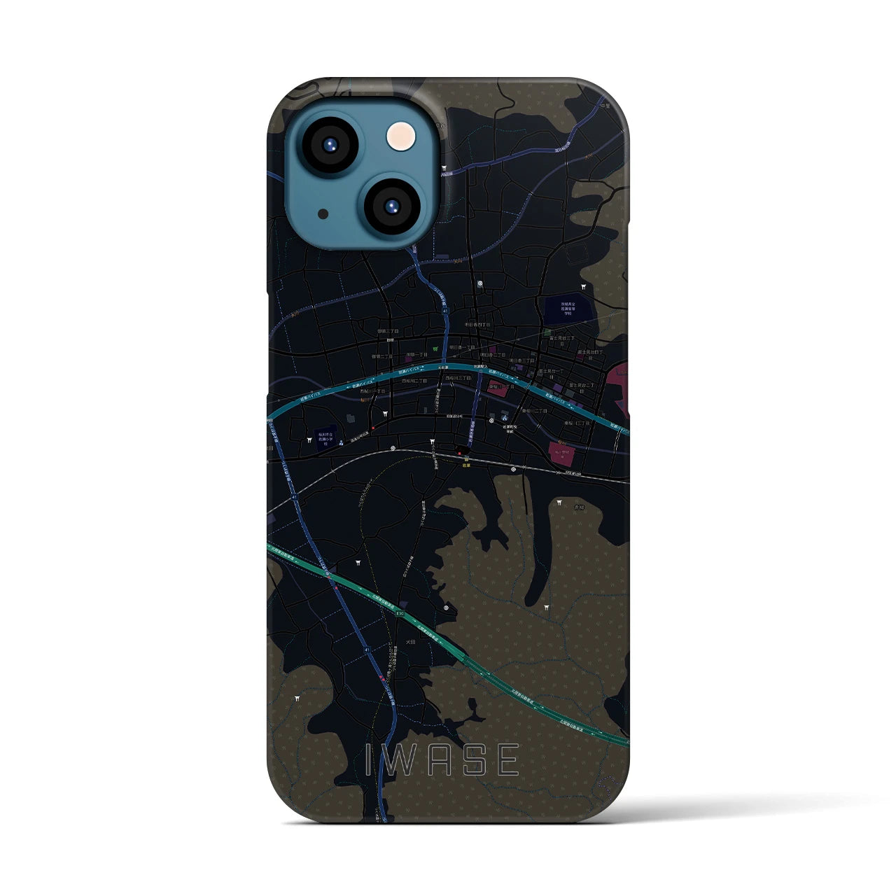 【岩瀬（茨城県）】地図柄iPhoneケース（バックカバータイプ）