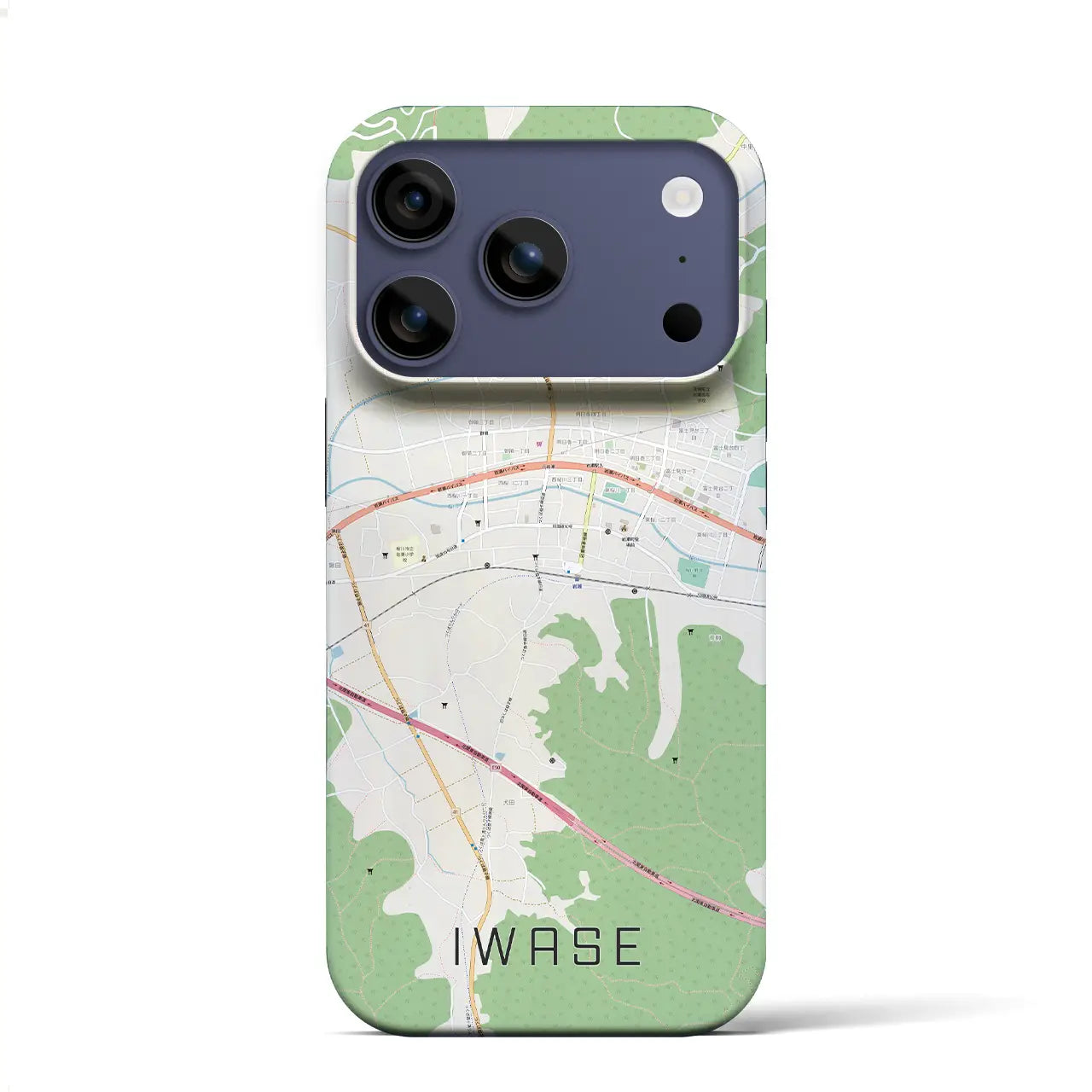 【岩瀬（茨城県）】地図柄iPhoneケース（バックカバータイプ）