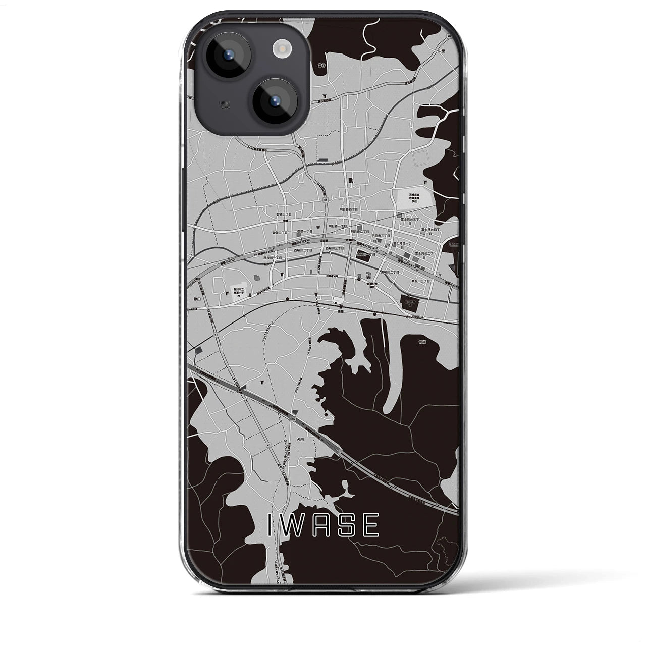 【岩瀬（茨城県）】地図柄iPhoneケース（クリアタイプ）