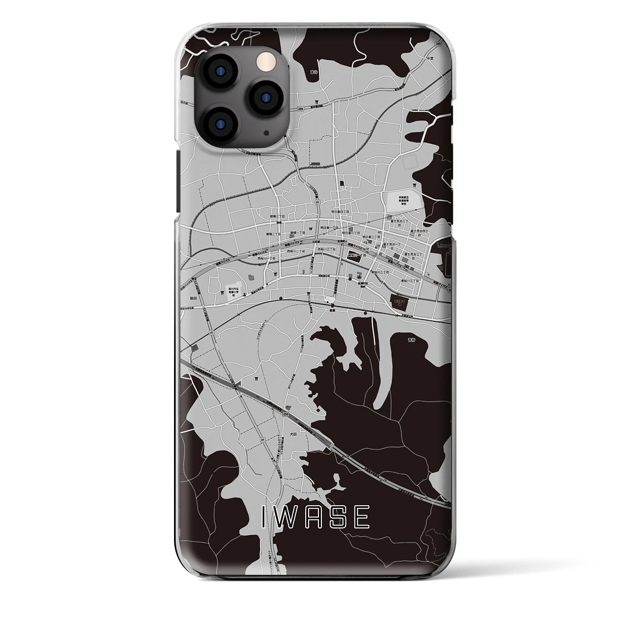 【岩瀬（茨城県）】地図柄iPhoneケース（クリアタイプ）