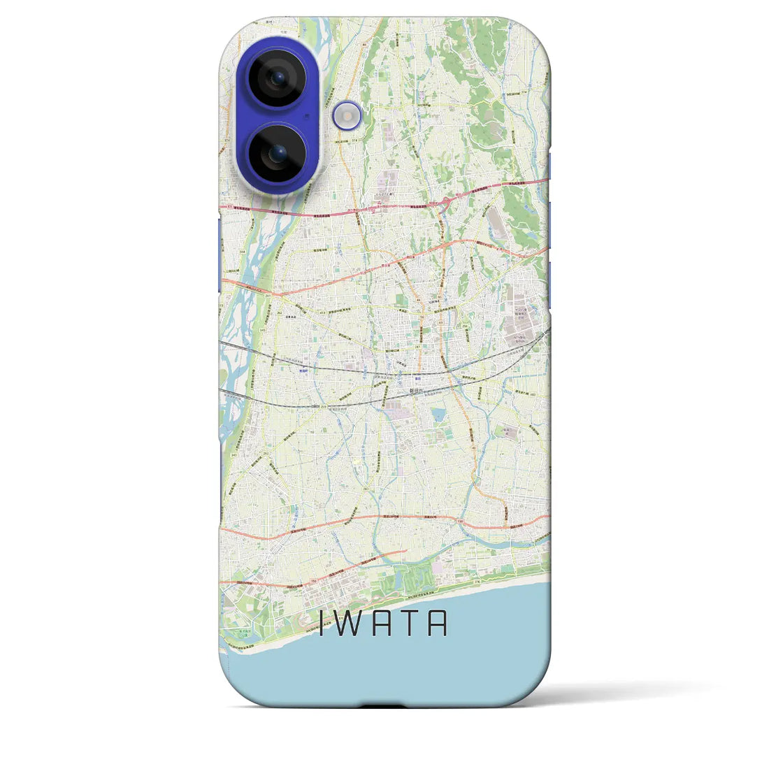 【磐田(静岡県)】地図柄iPhoneケース(バックカバータイプ)ナチュラル・iPhone 16 Pro Max 用