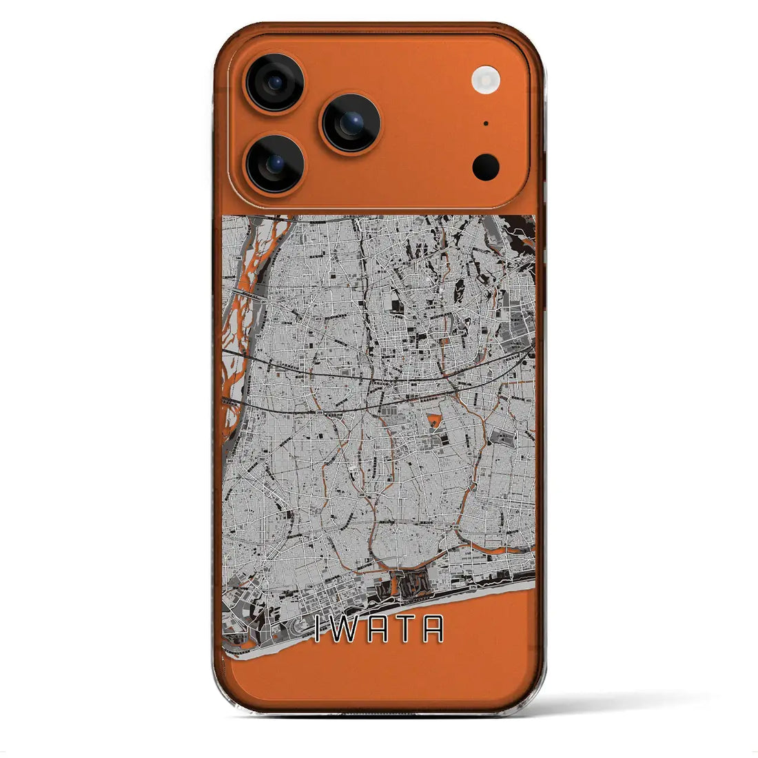 【磐田(静岡県)】地図柄iPhoneケース(クリアタイプ)モノトーン・iPhone 17 Pro Max 用