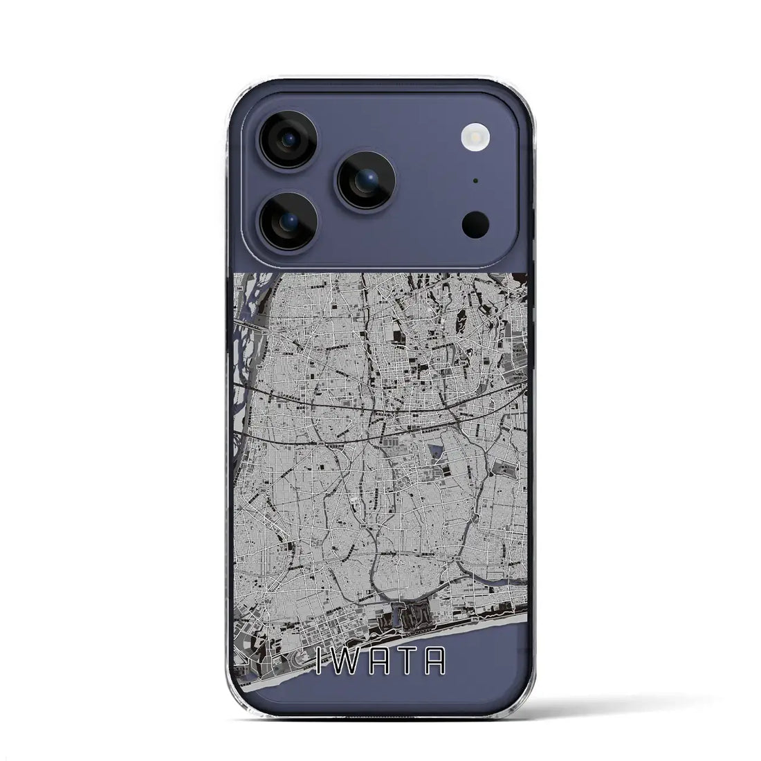 【磐田(静岡県)】地図柄iPhoneケース(クリアタイプ)モノトーン・iPhone 17 Pro Max 用